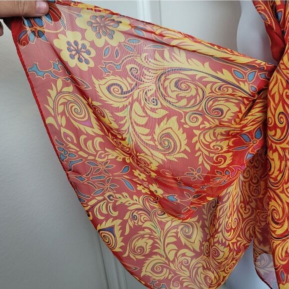 LIANG DIAN Silk Blend Peacock Scarf - Picture 4 of 8